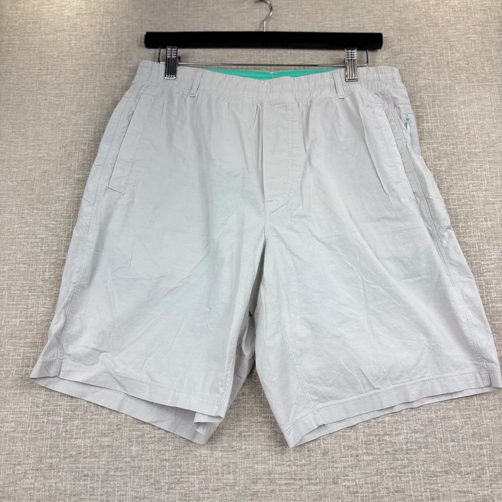Birddogs Mens L Long Lined Gym Shorts Gray Teal Liner Built In Underwear Pocket